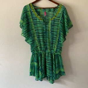Y2K PINK Victoria's Secret Green and Blue Swim Coverup